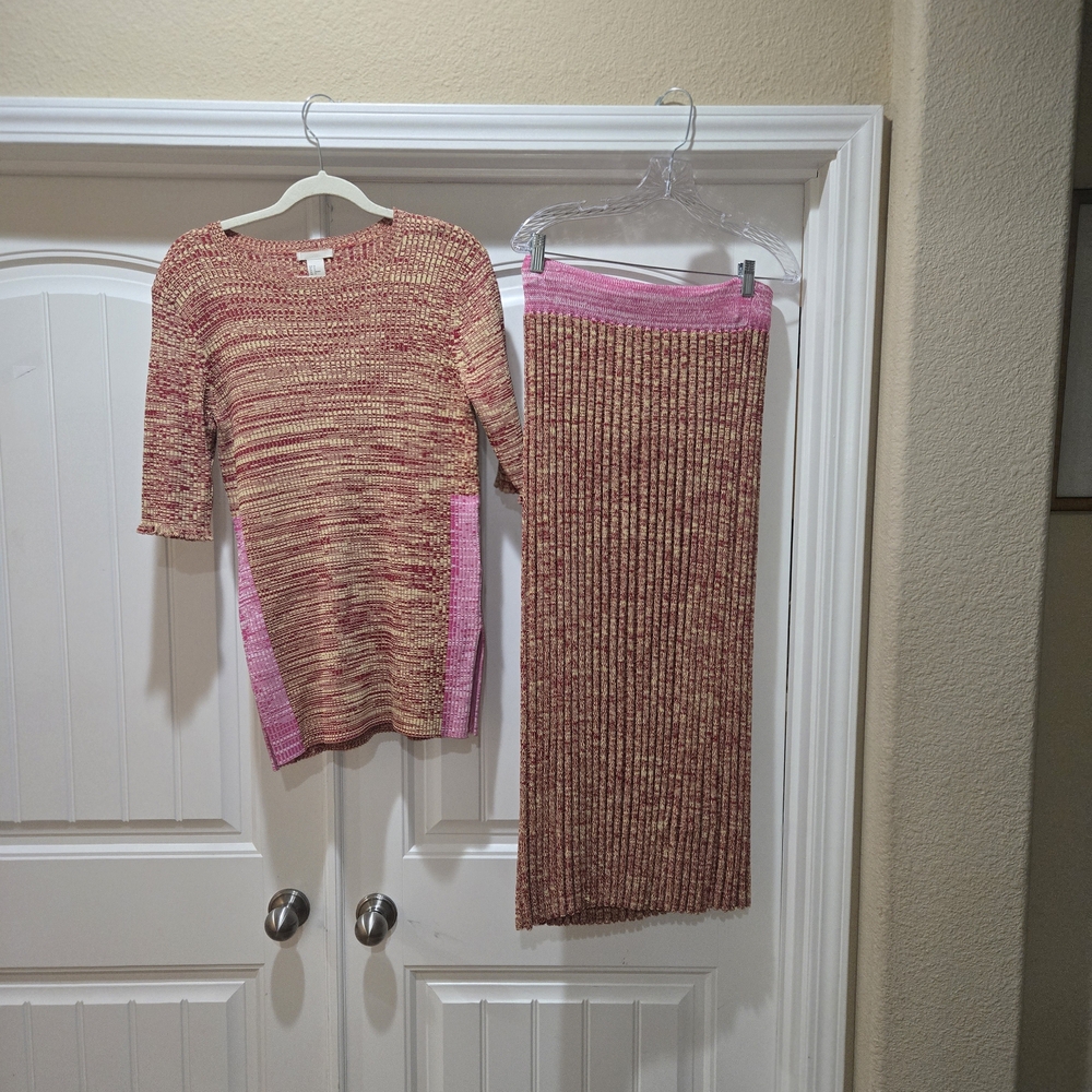H&M Multicolor Knit Top and Skirt Set Size 12